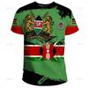 3D Printed Kenya National IndependenceDay T Shirt The Republic-of Kenya Emblem Falg Graphic Short Sleeves Vintage Tee Shirts Top
