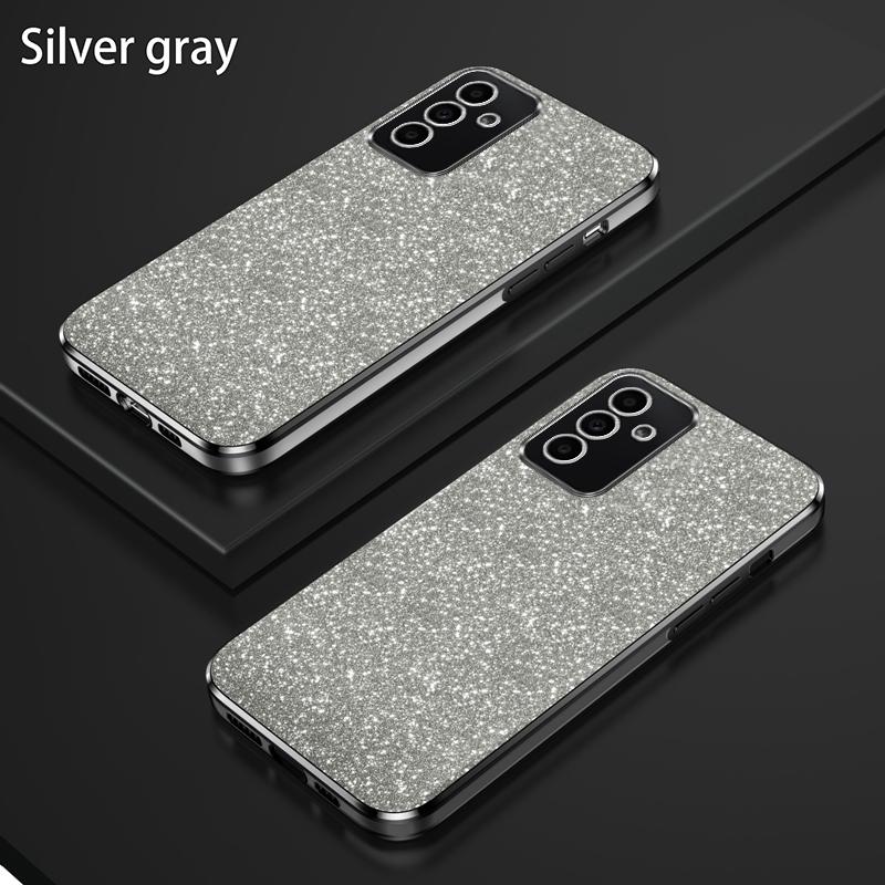

For Samsung Galaxy A34 5G Luxury Electroplated Glitter Case For Samsung A34 5G Soft Bumper Transparent Phone Back Cover For Galaxy A34 5G серебряный серый