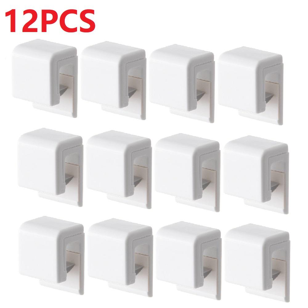 1-12PCS Plastic Self-Adhesive Toothpaste Holder Clip Punch-Free Wall Mounted Bathroom Towel Organizer Accessory Toothpaste Clips