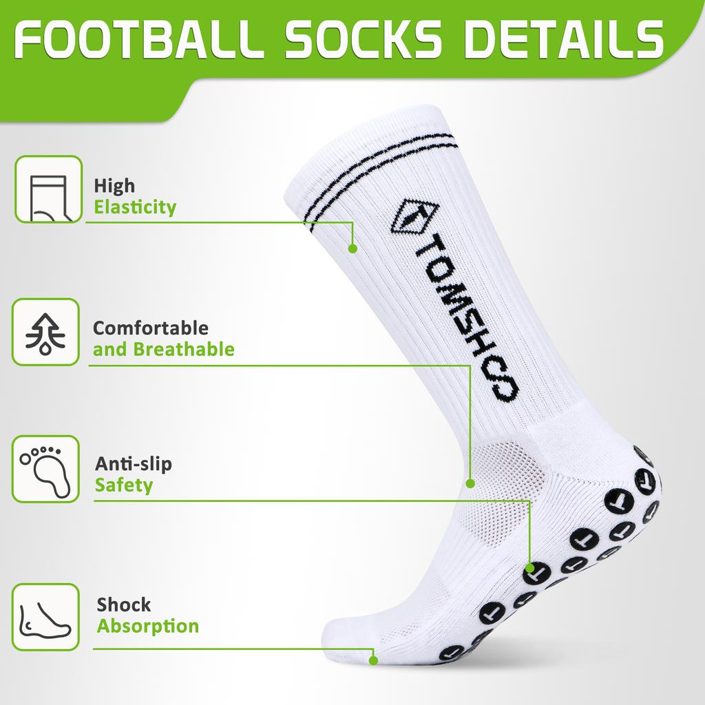 Football Socks for Men and Women Anti-Slip Grip Comfortable for Hiking Running Basketball
