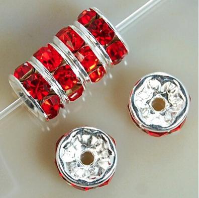 100 sztuk 4/6/8/10mm Metalowe Koraliki Kryształowe Cyrkonie Rondelle Koraliki Dystansowe Do Tworzenia Biżuterii Bransoletka Naszyjnik Akcesoria DIY