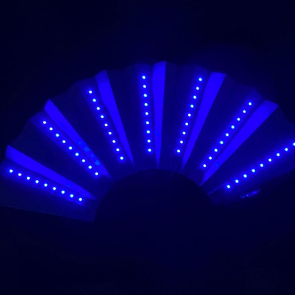 New LED Illumination Led Light Fan PVC Foldable Light Up Fan Lightweight 64cm Led Glow Fan for Line Dancing