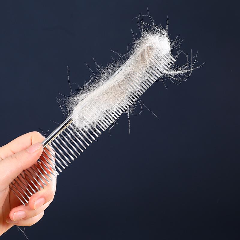 Chrome-Plated Detangling Dog Comb for Golden Retriever & Schnauzer