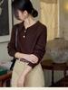 Women's French Retro Wool Cable Knit Polo Cardigan - Autumn/Winter Cashmere Lapel Sweater