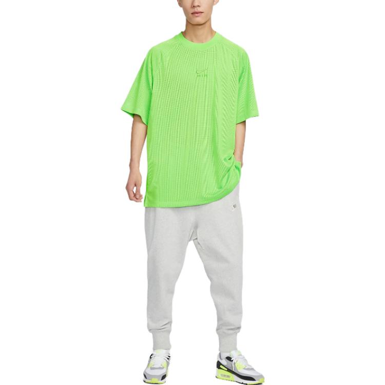 Nike Air Pure Color Logo Round Neck Slit Hem Short Sleeve T-Shirt Men Tops Green DX0157-313