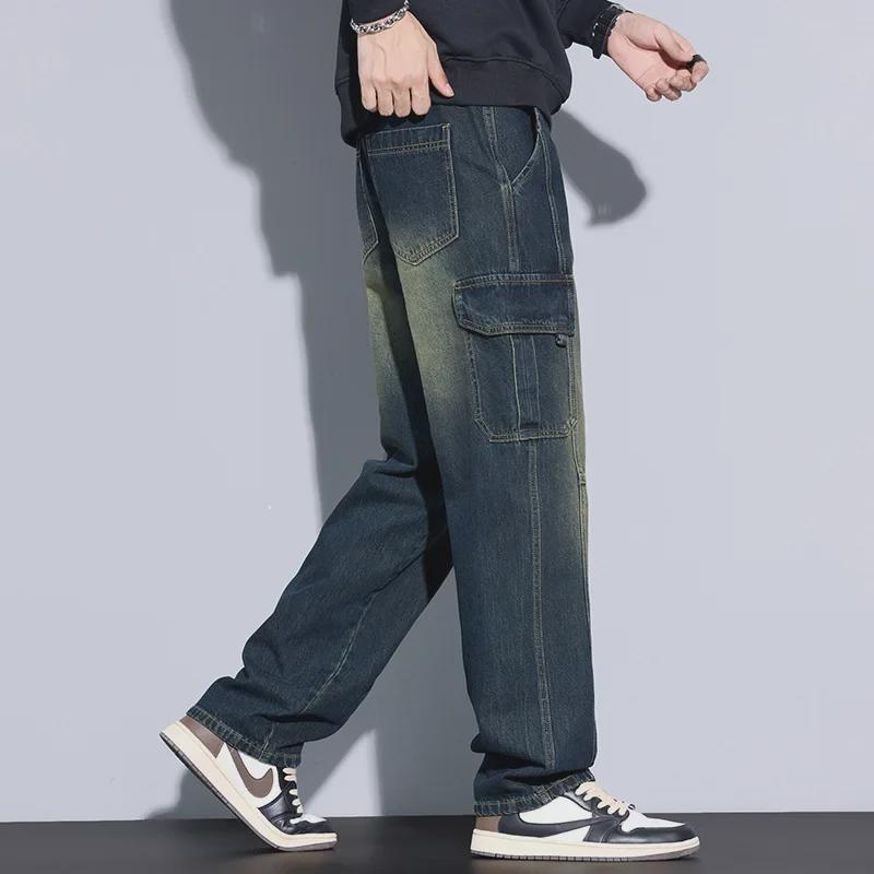 Boys' Retro Multi-Pocket Loose Jeans for Autumn & Winter