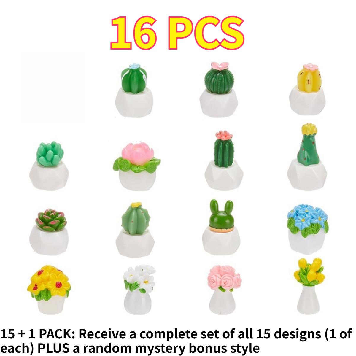 16 PCS Cute Mini Artificial Succulent Resin Succulent for Car Dashboard Office Desk No-Water Artificial Plant Ornament Cute Gift