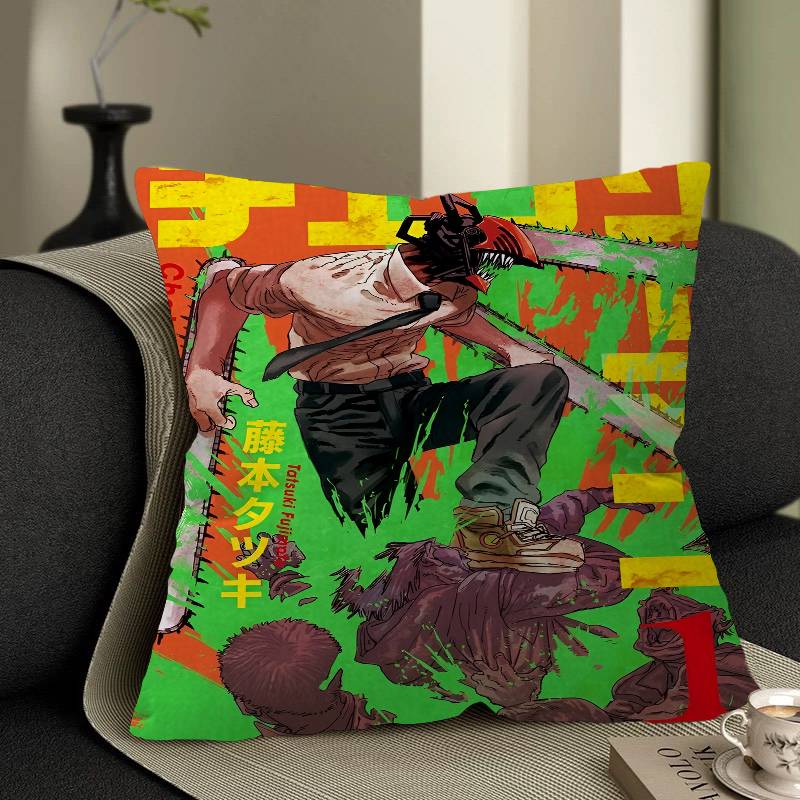 

Anime Chainsaw Man Pillowcases Home Bedding Decorative Pillow Cover Wedding Super Soft Pillow Case 12x12Inch