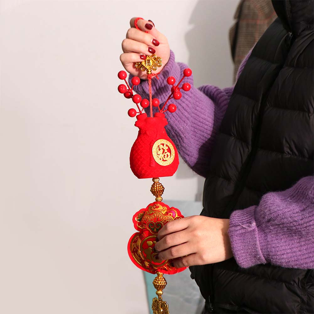 Traditional New Year Ornaments Creative Exquisite Hanging Decoration Reusable with Tassel Spring Festival Pendant Living Room