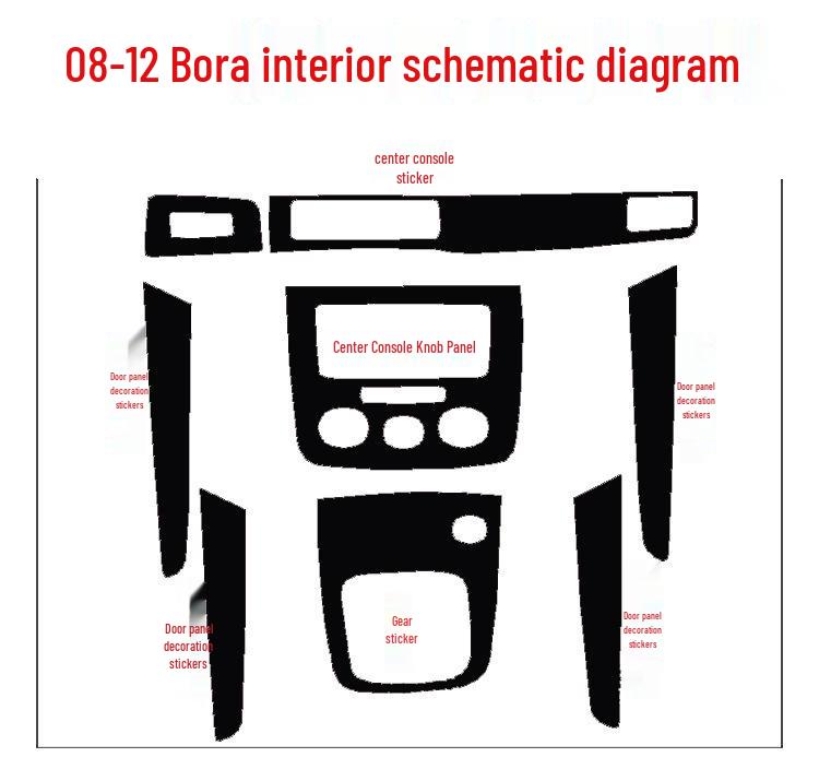 Bora 08-12 Carbon Fiber Center Console Gear Shift Sticker