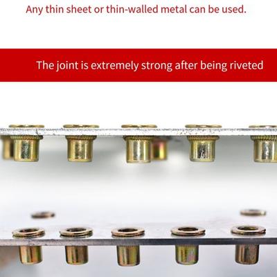 Hand-Blindnietmuttern-Kopf-Set Blindnietmuttern-Kit Manuelles Blindnietwerkzeug Zubehör für Autokennzeichen Metallarbeiten