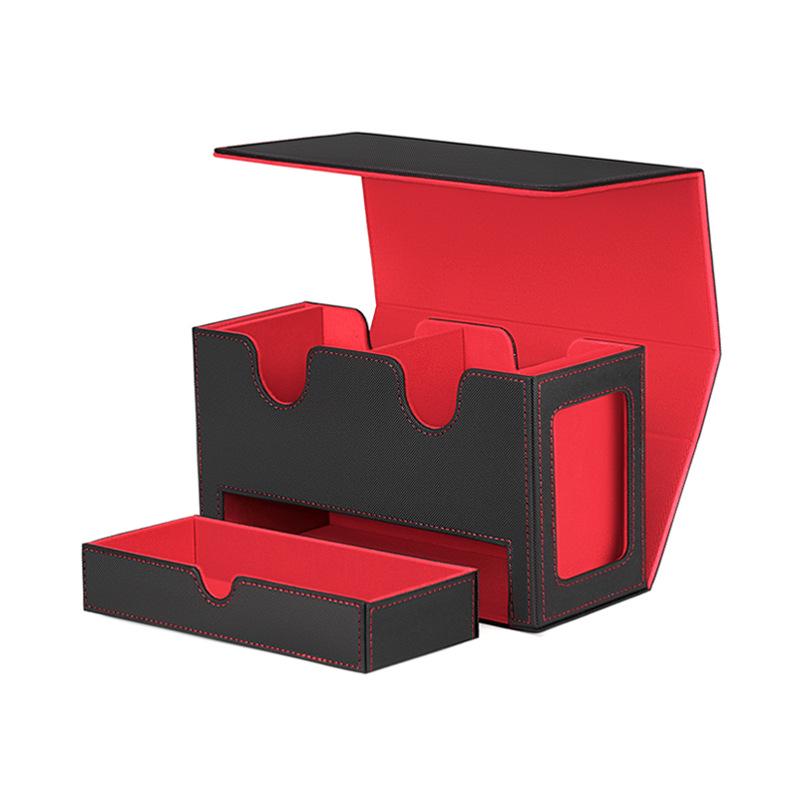 PU Magnetic Dual-Sided Card Display with Dice Drawer for Trading & Star Cards