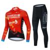 Mens Cycling Jersey Set Long Sleeve Quick Dry Breathable Mountain Road Bike Apparel