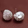 Chic And Stylish Women's Korean Crescent Moon Rhinestone Shining Stud Earrings