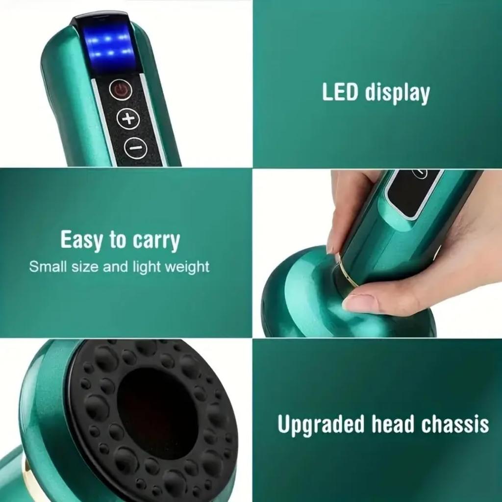 Portable12-Mode Cellulite Massager Handheld - ABS+Stainless Steel Body Sculpting Tool for Hips/Thighs/Arms, 1200mAh Fast Charge White