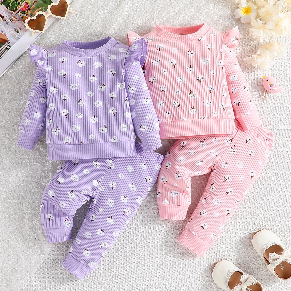 

Комплект для малыша, футболка с длинными рукавами и длинными штанами для девочки, комплект одежды для малышей и младенцев, комплект одежды для новорожденных девочек 18-24M зелёный