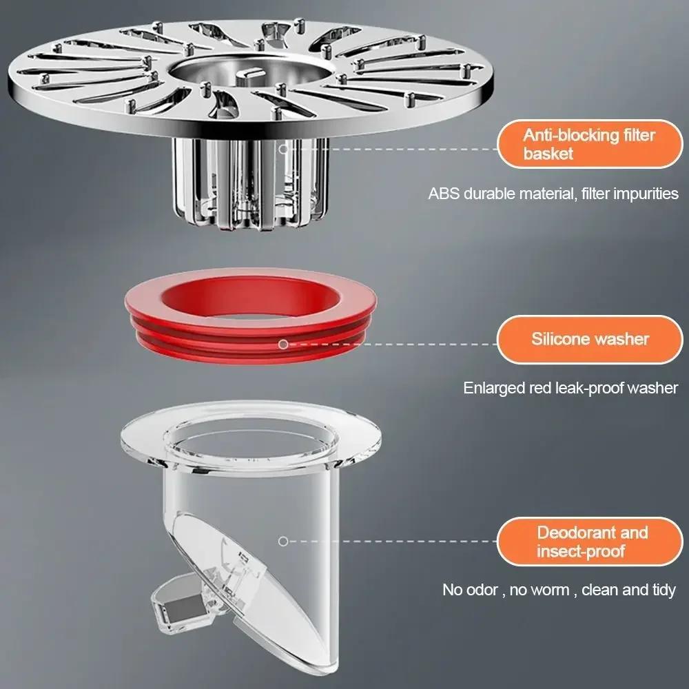 1PC Insectproof Anti-odor Deodorization Toilet Kitchen Bathroom Toilet Sewer Drain Floor Household Bathroom Shower Drain Filter