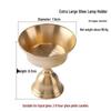 Dual-Use Brass Ghee Lamp Holder for Solid & Liquid Candles - High-Foot Thickened Decorative Candlestick