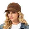 New Autumn and Winter Corduroy Baseball Cap for Women, Simple Letter Embroidery, Hard Brim, Retro Workwear Cap for Men, Warm for 