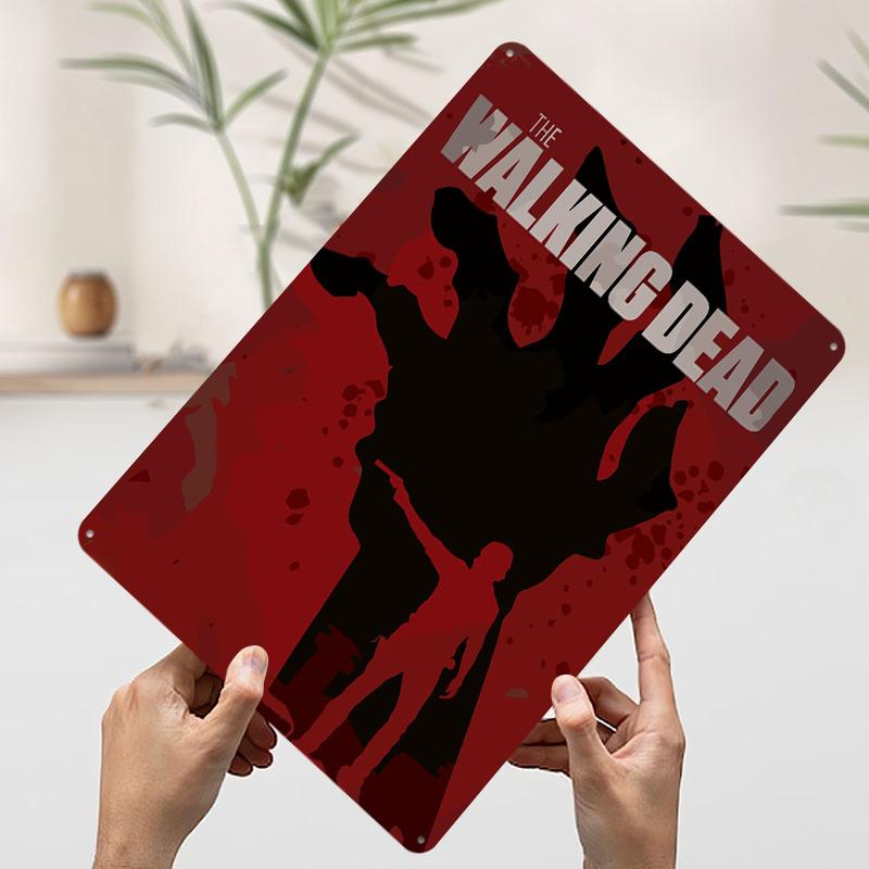 

The Walking Dead Metal Poster Customized Wall Art Retro Vintage Tinplate Signs for Coffee Bar Accessories Aesthetic Room Decor 7.9x11.8In(20x30cm)