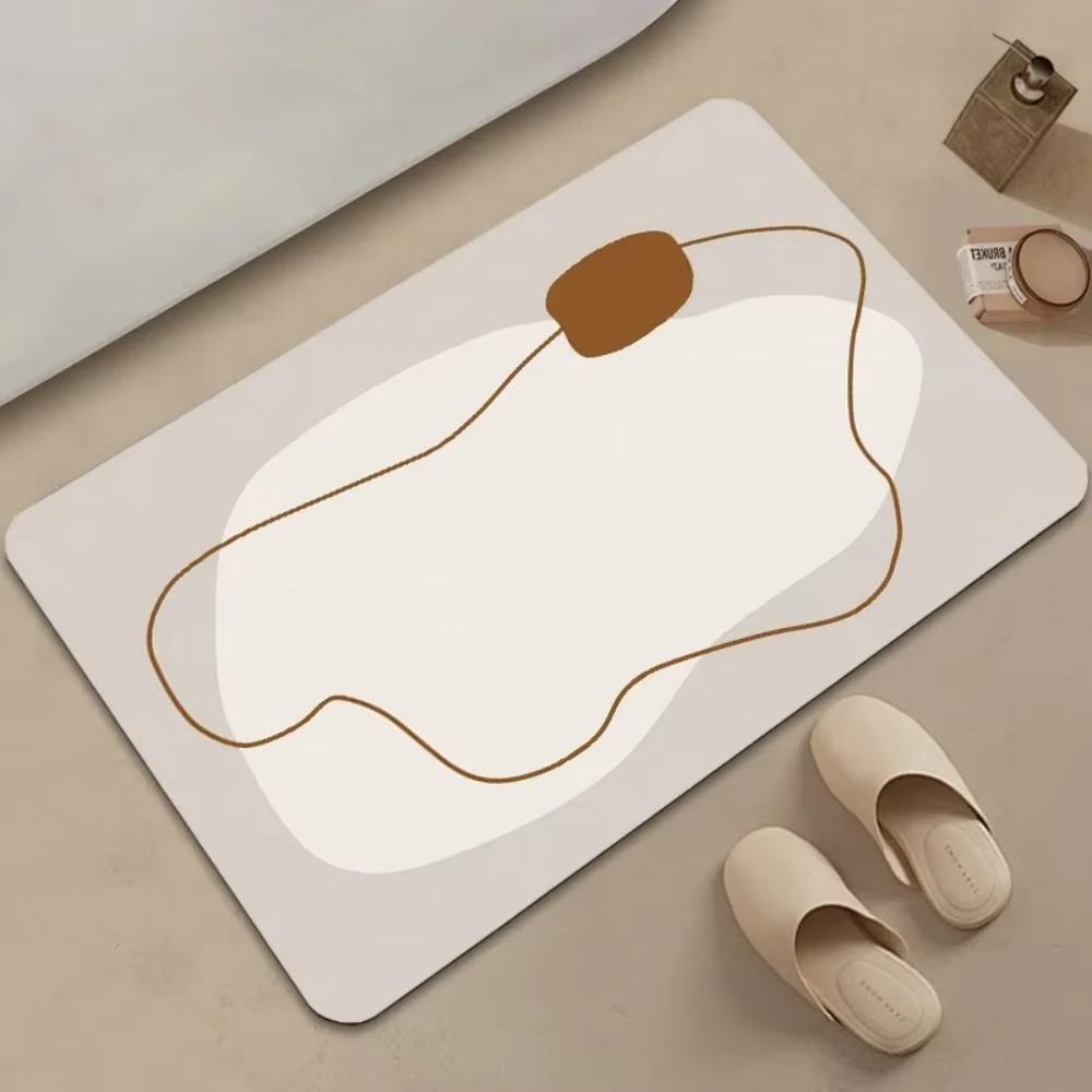 Quick-Drying Soft Diatom Mud Floor Mat Bathroom Absorbent Non-Slip Mat Wabi-Sabi Wind Dirt-Resistant Easy Care Door Mat