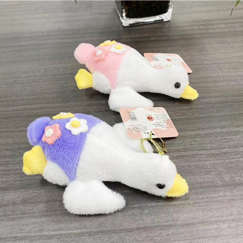Goose Sweet Plush Stuffed Animal Keychain Colorful Pink Yellow Blue Soft Toy