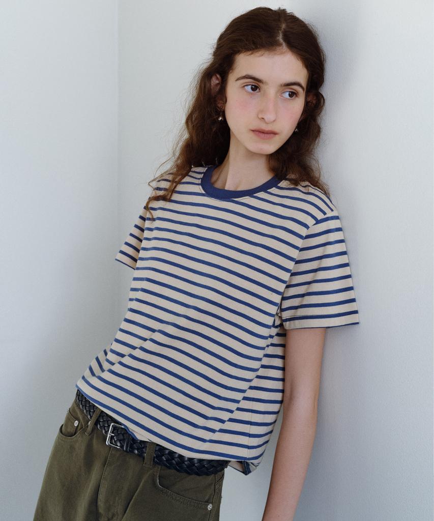 Yulago Stripe Half T-Shirt
