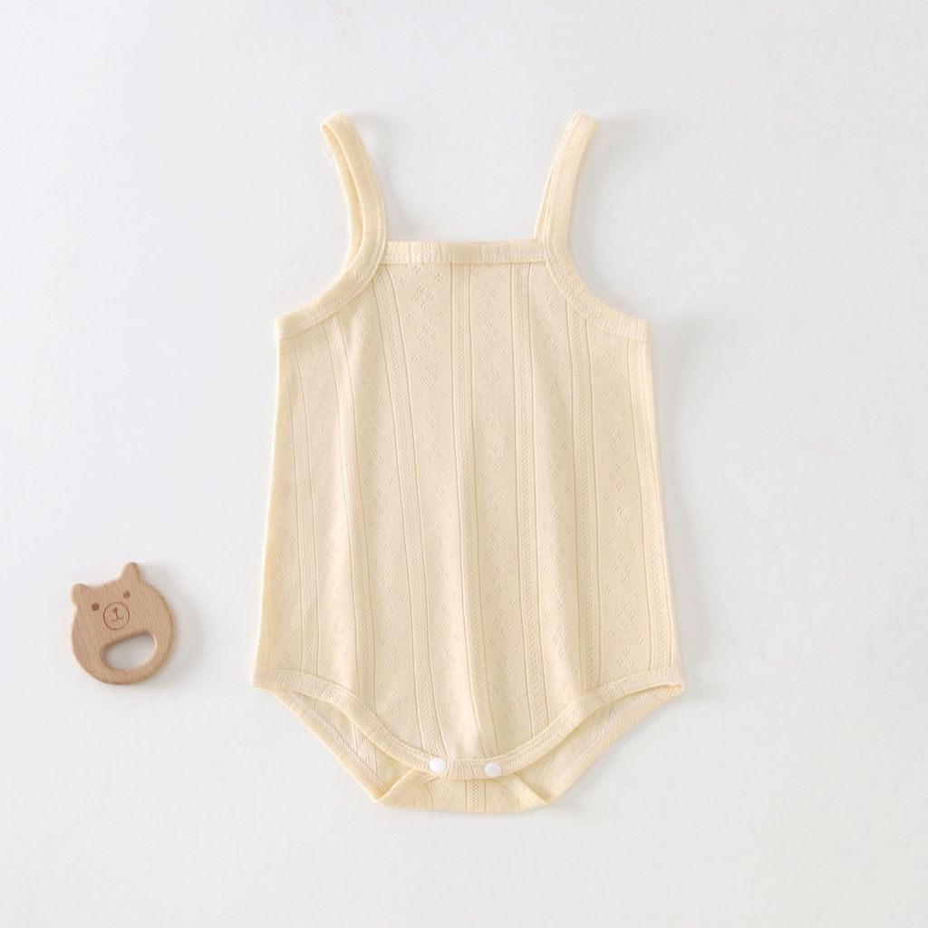 Baby Sleeveless Bodysuit With Breathable Cotton Fabric For Newborns Summer Infant Clothing