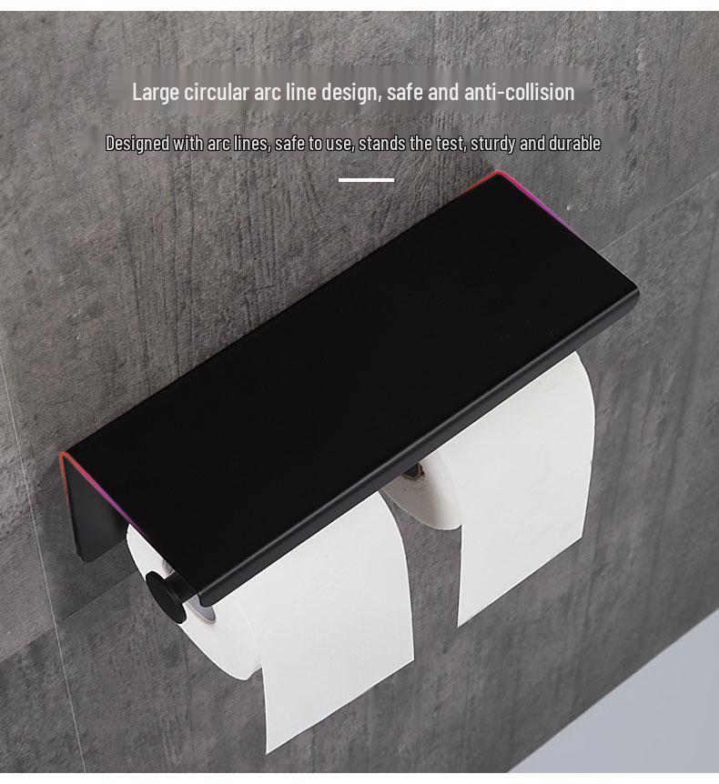 Multi-Functional Punch-Free Double Roll Stainless Steel Toilet Paper Holder