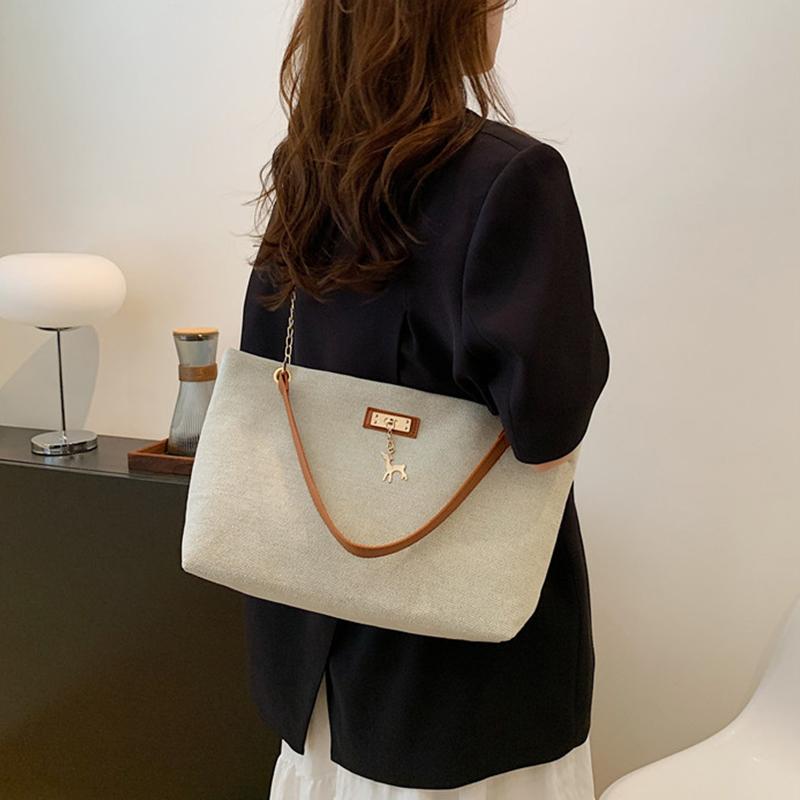 Women Luxury Design New Presbyopic Handbag Large Capacity Handbag Fashion Printing Shoulder Bag Trendy Shopping Bag with Pendant CLE