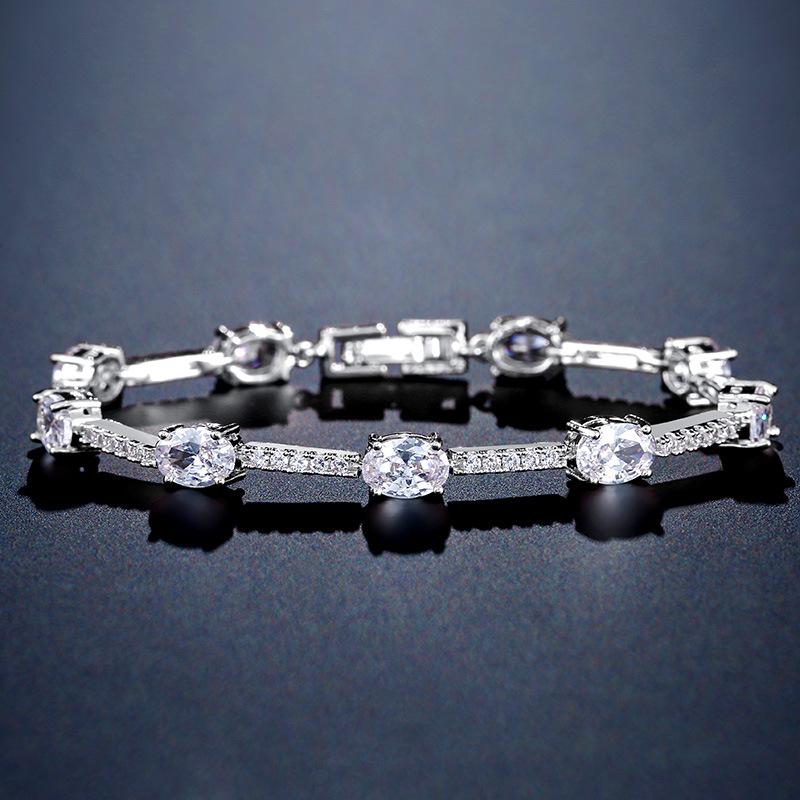 RAKOL трансграничная поставка, европейская и американская мода, классический браслет с овальным цирконом с микроинкрустацией, женские изысканные и универсальные свадебные украшения