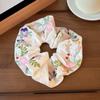 Satin Embroidery Hair Scrunchies Colorful Hair Ropes Elegant Floral Scrunchies  Rubber Bands