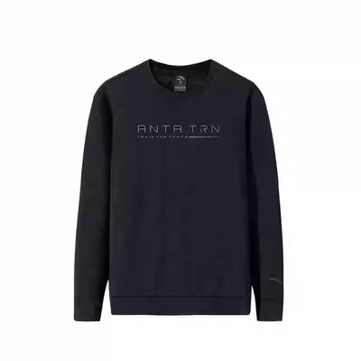 Comfortable Breathable Versatile Fleece Warm Sweatshirt Men Sweatshirt Basic-Black 152447724N-4