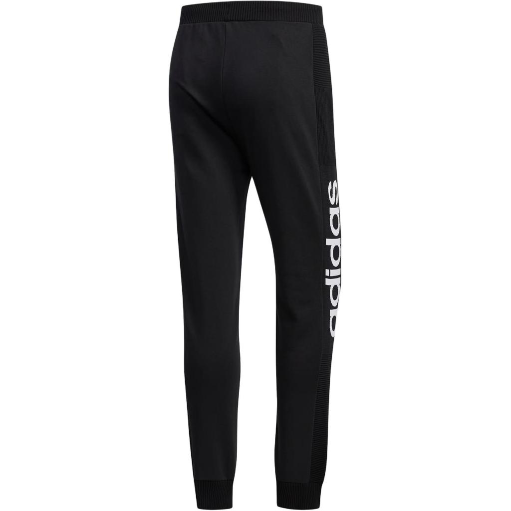 Adidas Neo Sports Lifestyle Series Letter Print Casual Lace-Up Mid-Rise Knitted Sports Pants Men Pants Black EI4745