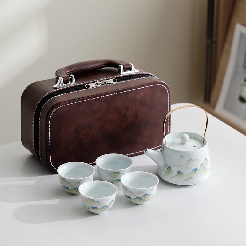 

Chinese Style Ceramic Tea Set - 1 Pot, 4 Cups