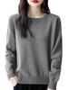 BN1 Select Cotton Knit Machine Long Crew Size BN294 GRY Perfect for and Spring Women's Sweater, Washable, High-Quality Fabric, Sleeve, Neck, Gray, M,