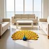 Tapete de Chão Estampa Pavão 3D Macio Antiderrapante Decorativo Tapete Casa Sala de Estar Quarto Porta Fácil de Limpar Carpete