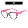 Color matching cat eye irregular flat mirror simple anti-blue TR glasses frame European and American ins glasses frame women