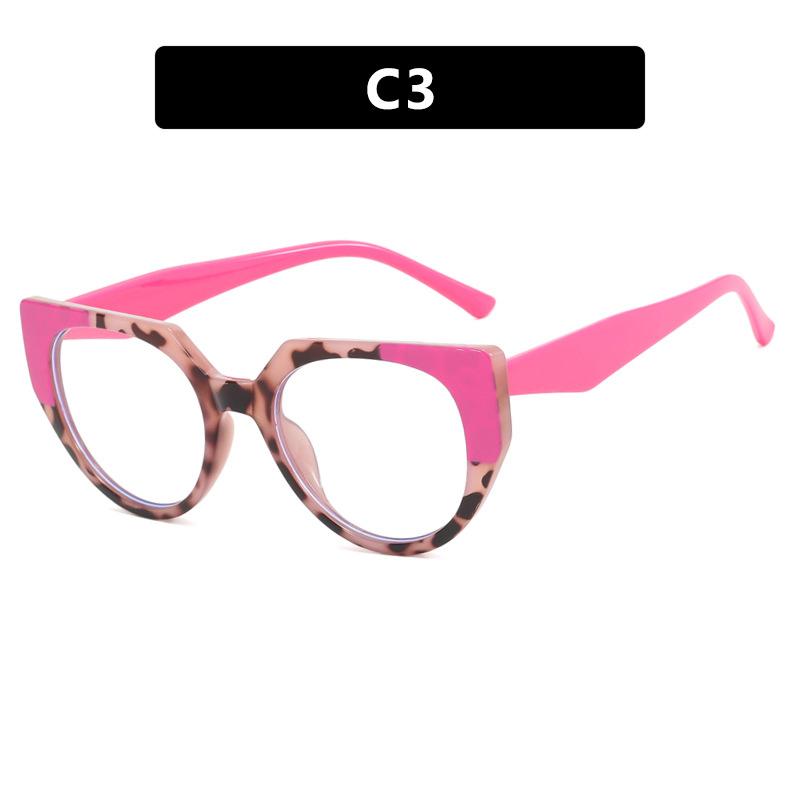 Color matching cat eye irregular flat mirror simple anti-blue TR glasses frame European and American ins glasses frame women
