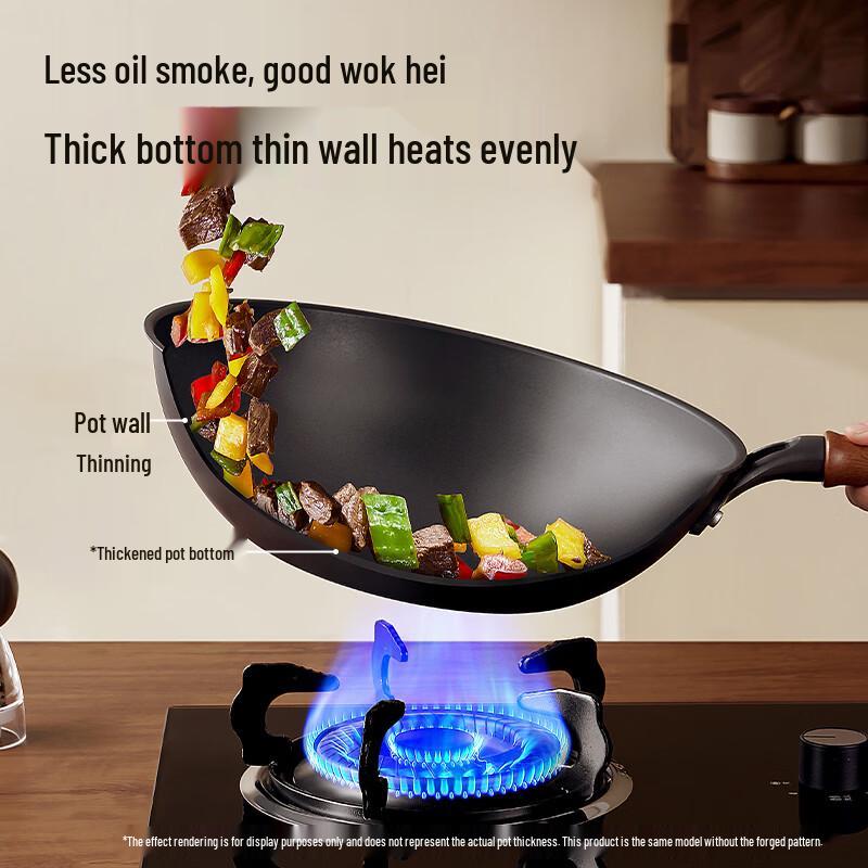 COOKER KING 30cm Forged Titanium Wrought Iron Wok