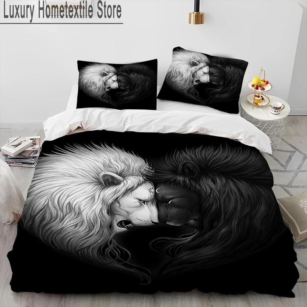 3D Tiger Leopard Wolf Animal Luxury Comforter Bedding Set,Duvet Cover Bed Set Quilt Cover Pillowcase,King Queen Size Bedding Set