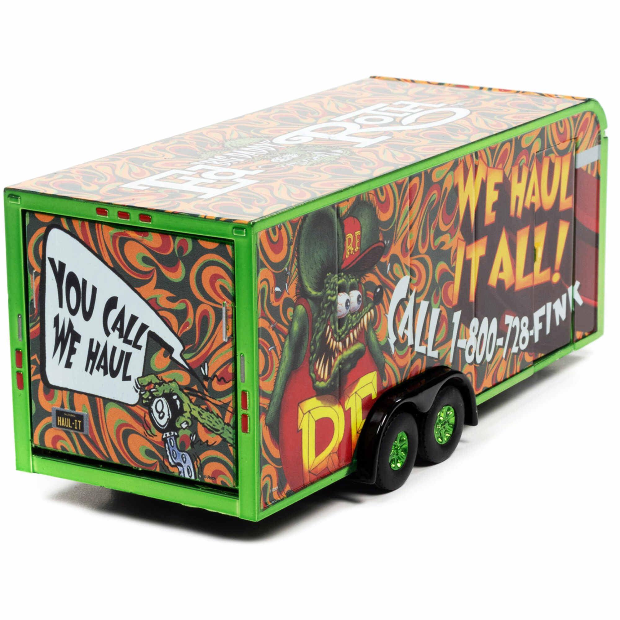 

Auto World Rat Fink Enclosed Trailer WE HAUL Rat Fink Minicar 164 ALL! зелёный