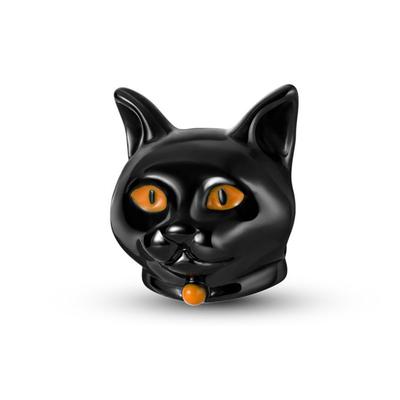Charms Copper Plated Handsome Yellow Eyes Black Cat Pendants Fit Originalfor Women Jewelry Diy Making Gifts