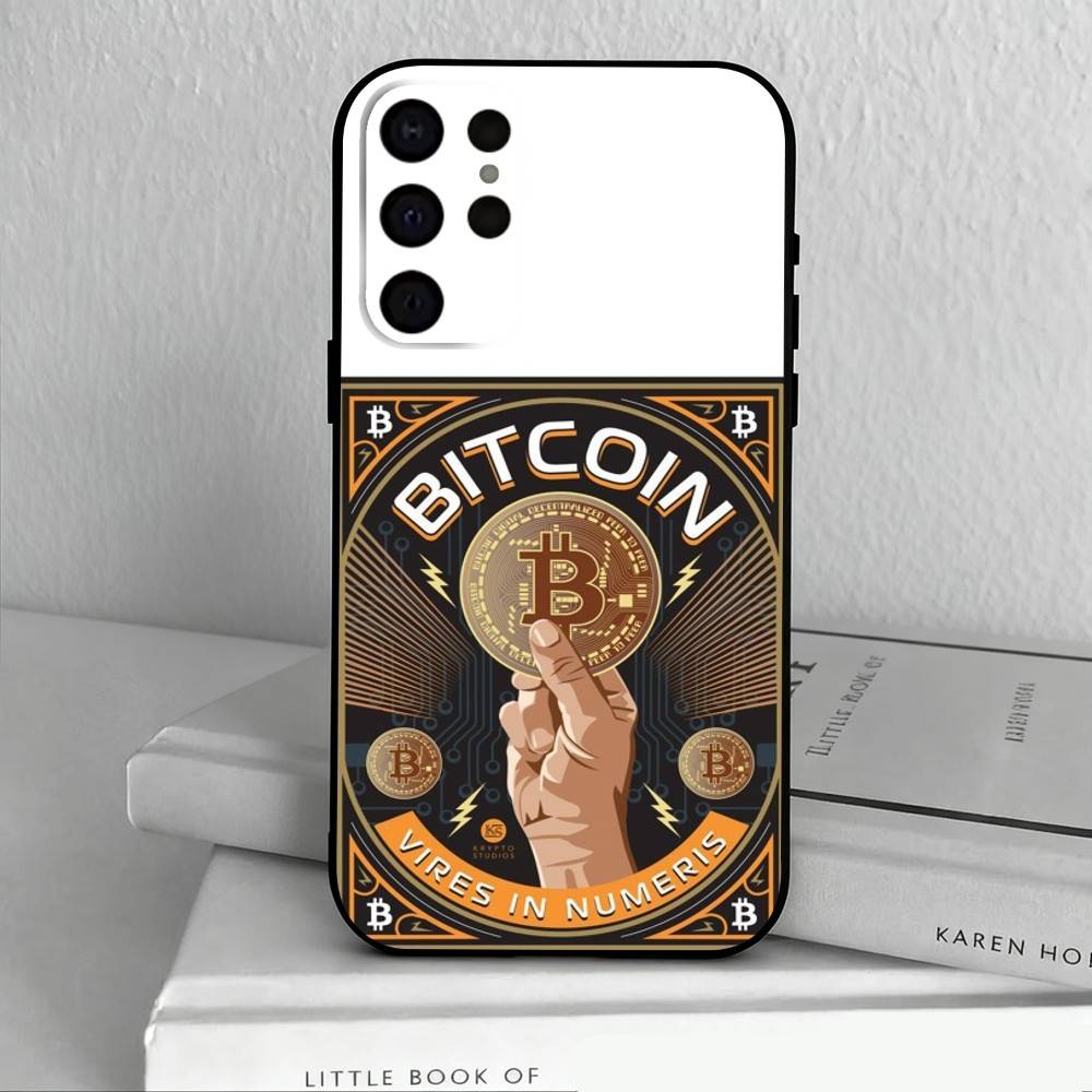 Cool Art Bitcoin Digital Phone Case For Samsung S25,S24,S21,S22,S23,S30,Ultra,S20,Plus,Others Soft Black Case