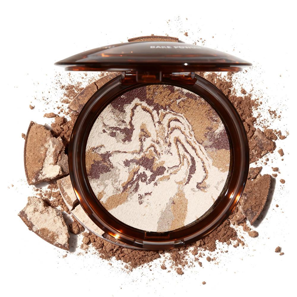 Matte Natural Finish Baked Brighten Color Correcting Powder Foundation Invisible Pore Oil-control Powder Compact