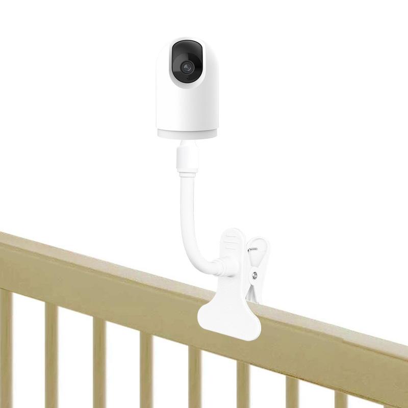 

Protable Camera Holder Stand Flexible Camera Clamp Mount Baby Monitor Webcam Monitor Punch-free Bendable Bracket Base With Clip White