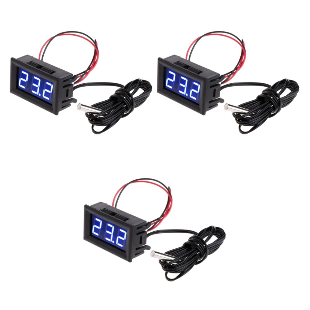 1/3/5Pcs DC 12V Mini LED Digital Temperature Sensor Module Meter Detector Thermometer Tester Panel Gauge with Sensors Probe