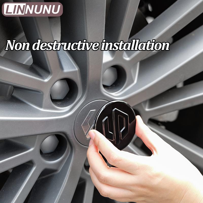 Linnunu Fit for Leapmotor C10 Black Car Logo Car Exterior Decoration Parts Front Hood Emblem Steering Wheel Emblem Wheel Hub Emblem Rear Emblem