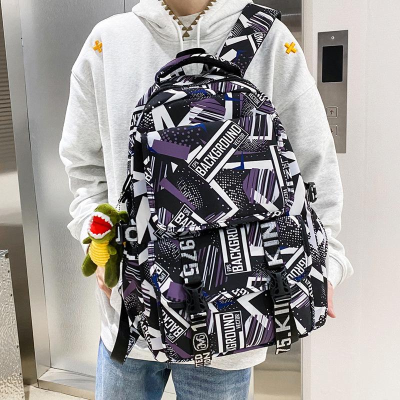 Fashion backpack New large-capacity backpack Middle school schoolbag Trend backpack student schoolbag