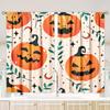 Spooky Halloween Print Curtains 2-Piece Polyester Set for Bedroom Living Room Study Gothic Holiday Window Decor